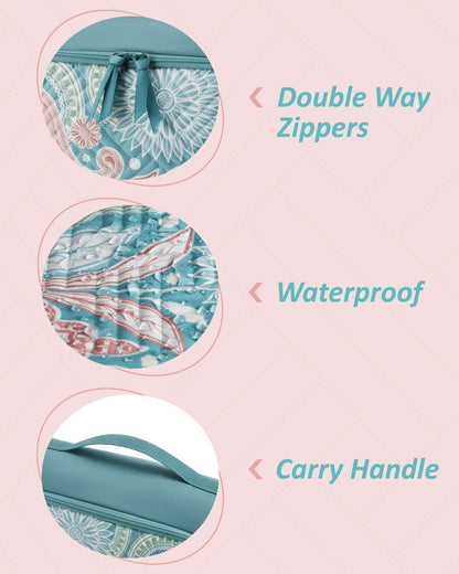 BAGSMART Quilted Packing Cubes for Travel, 6 Set Packing Cubes for Suitcases, Lightweight Travel Cubes (1 L+3 M+1 S+1 Shoe Bag) Suitcases Organizer