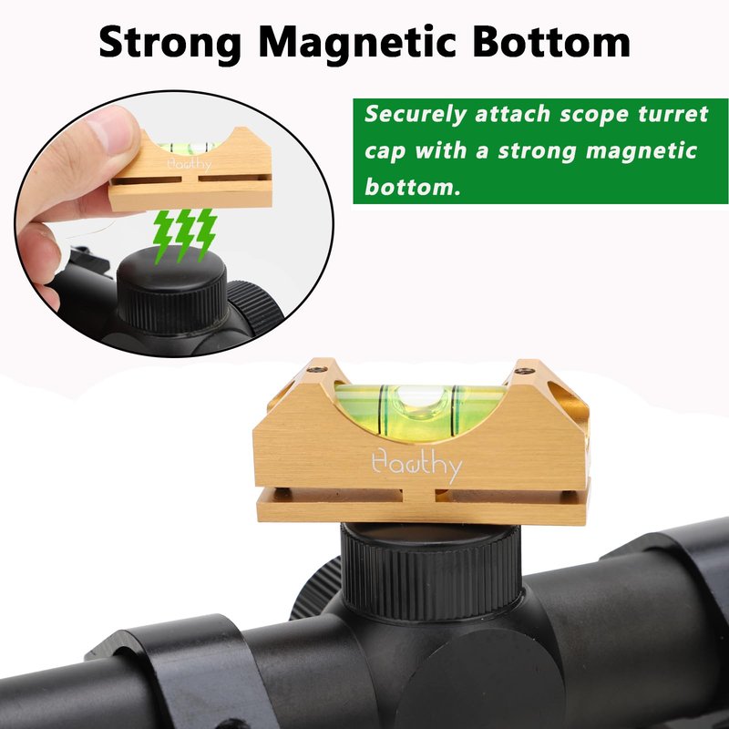 Hawthy Scope Leveling Kit Scope Bubble Level Picatinny Scope Level Magnetic Level Tool Bubble Leveling System Gold