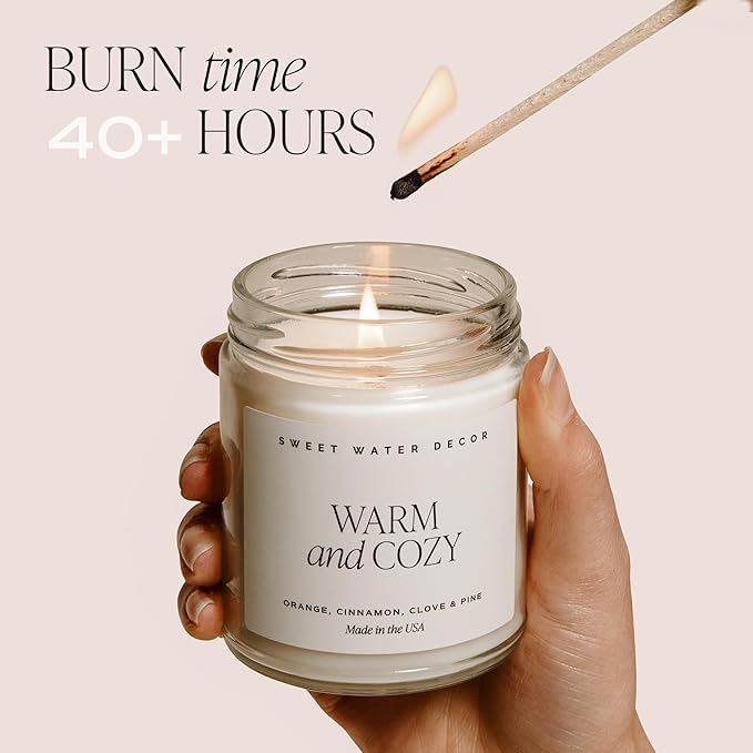Sweet Water Decor Christmas Tree Candle - Pine Needles, Cedarwood, Cypress, and Evergreen Soy Holiday Scented Candles for Home - 9oz Clear Jar Candle, 40+ Hour Burn Time, Made in The USA