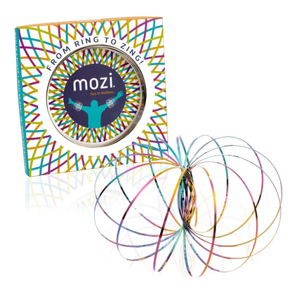 Mozi Geometric Magic Flow Ring - Easy to Use - 3D Arm Spinner Bracelet Toy for Kids and Adults (Iridescent)