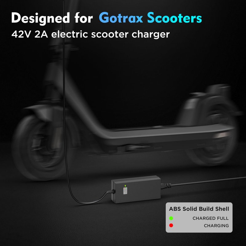 EVAPLUS SGS Certified 42V 2A Charger 3 Plugs(8mm 3-Prong, 5.5mm DC connectors and 8mm/0.31in one-Prong) Universal for 36V Lithium Battery