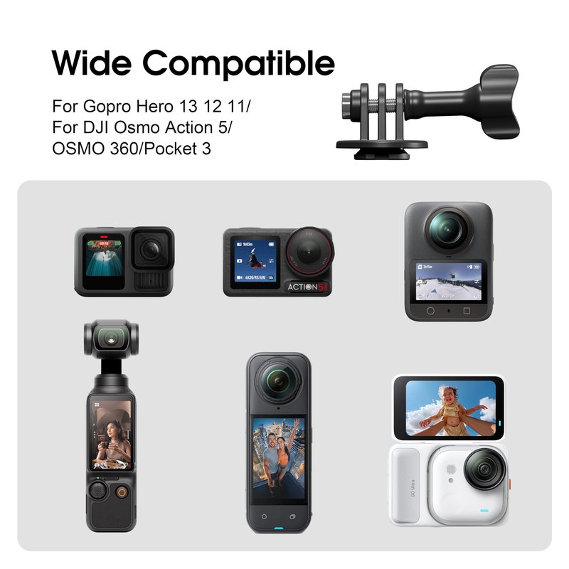 STARTRC VCR Selfie Stick Holster Backpack Strap Clip Mount for Insta 360 X5 X4 Air Go Ultra ACE Pro 2 Ajustable Quick Release for pro Hero 13 12 Max 2 for DJI osmo Nano Action 6 5 Accessories