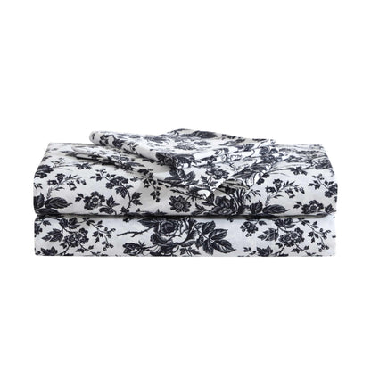 Betsey Johnson Betsey'S Toile Microfiber Black 4 Piece Sheet Set-King