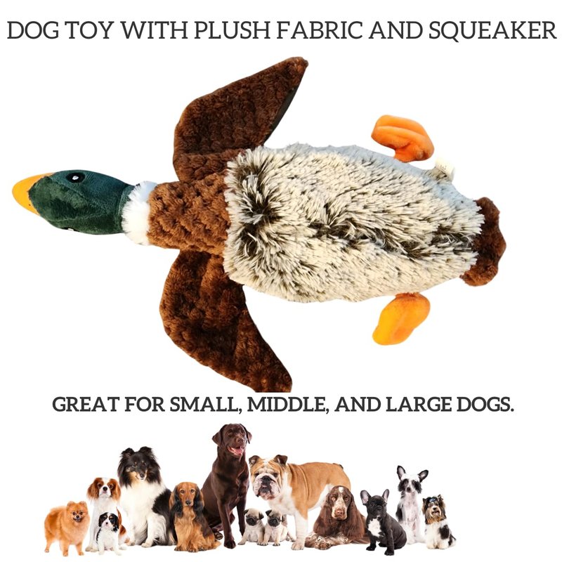 Duck Dog Toy Squeak Toys | Mallard-Shaped | Shaped Pet Toys | Duck Dog Toys for Large Dogs | Mallard Dog Toy | Dog Chew Toys | Stuffed Toys Interactive Animal.