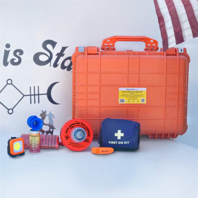 Sirius Signal MK-1001 Boating Safety and Emergency SOS Kit - Complete Visual, Audible, and First Aid System - USCG Approved