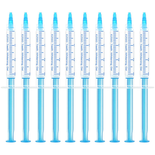 EZGO 10 Pack Teeth Whitening Gel Refills 22% Bleaching Gel, No Sensitive Teeth Whitener, Great for Sensitive Tooth Whitening, Carbamide Peroxide Teeth Whitening Gel, Mint Flavor (10X 3ML)