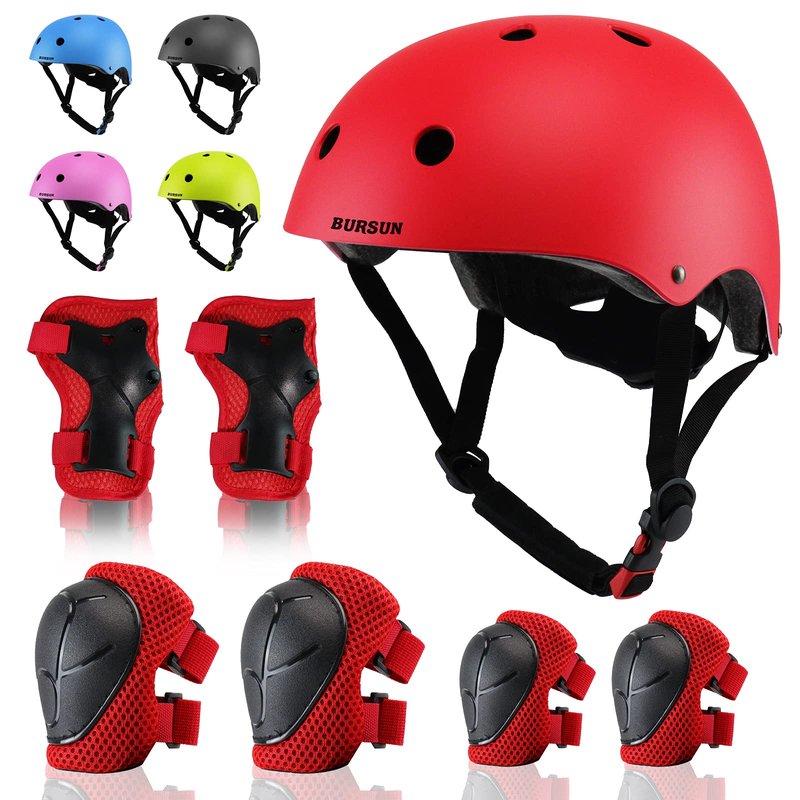Kids Bike Helmet for Kids 3-5/5-8/8-14 Adjustable Toddler Helmets 2-4 Years with Knee Pads for Kids GirlsBoys Youth Skateboard Bicycle Helmet for Scooter Roller Skating Balance Bike