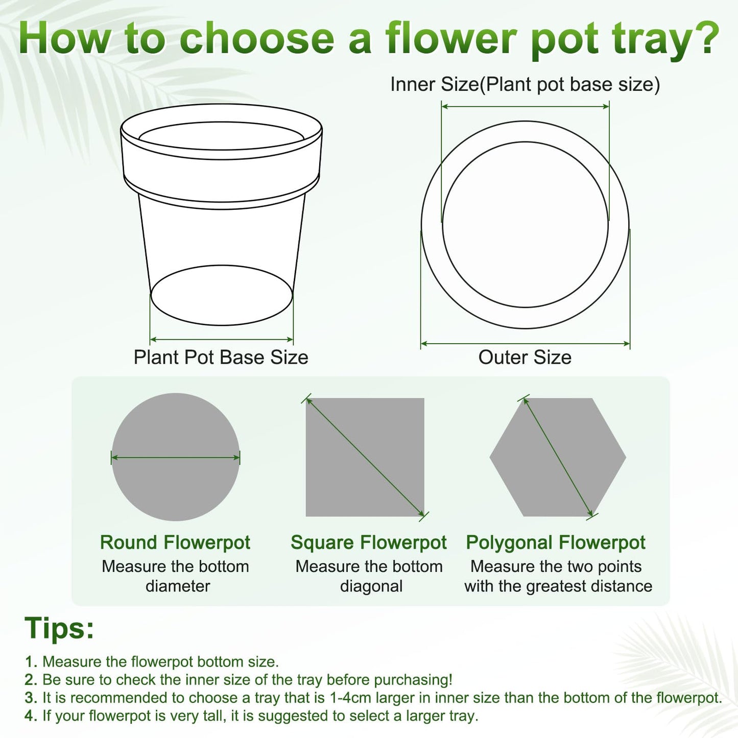 M METERXITY 2-Pack Plant Saucers, 9.4 Inch ID Anti-Rot Root Resin Flower Pot Plant Saucers for Indoor/Outdoor, Flowerpot Drip Tray [11.8 Inch OD, Gray White]