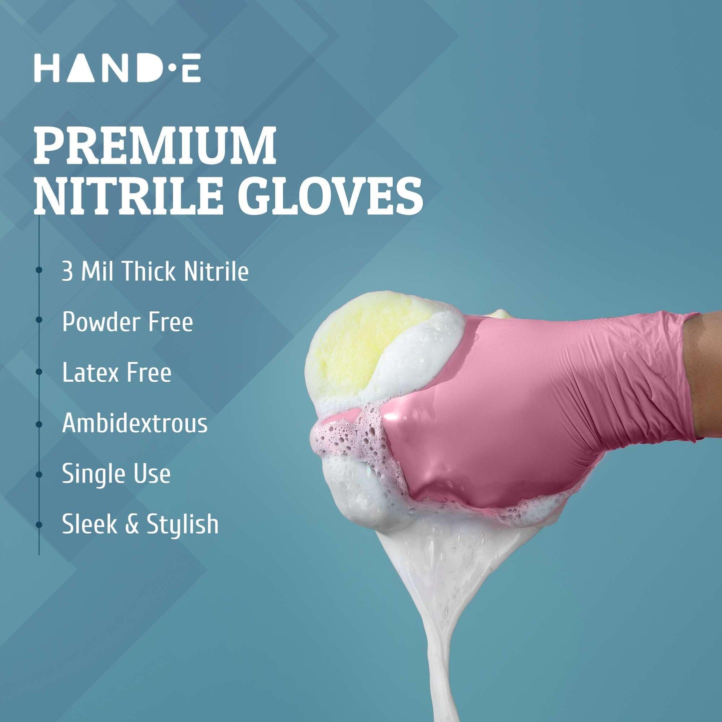Pink Nitrile Disposable Gloves Medium, 50 Count - Esthetician, Nail Tech, Microblading, Hair Dye & Stylist, Salon, Cleaning Gloves - Latex Free Gloves