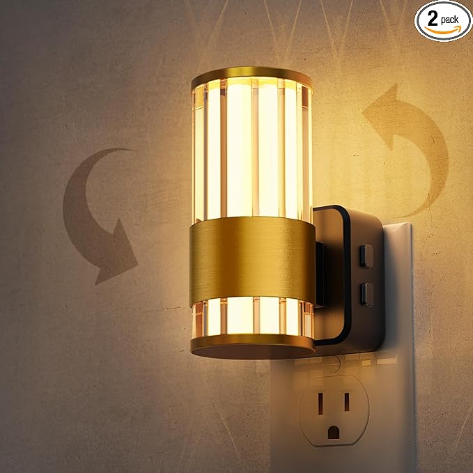 L LOHAS LED Night Light, Automatic Night Lights Plug into Wall, 0-100LM Adjustable Brightness LED Night Light, Dimmable Night Lights Plug in with Auto Light Sensor, for Bedroom Hallway Home Decor