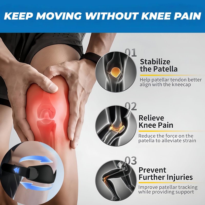 uwsic 2 Pack Patellar Tendon Knee Strap - Adjustable Velcro Patella Band Support for Tendonitis, Meniscus Tear & Joint Pain Relief - Perfect for Running, Basketball, Gym, Hiking, Cycling -Knee Brace Unisex for Men Women (Black)