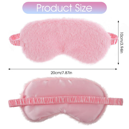 2 Pack Plush Sleeping Eye Mask Soft Plush Eye Mask Fuffy Eye Cover Comfortable Sleep Mask Blindfold Rainbow Faux Fur Eye Shade for Women, Men and Kids Travel Nap Sleeping 565488_2_3pL1H9vJ3