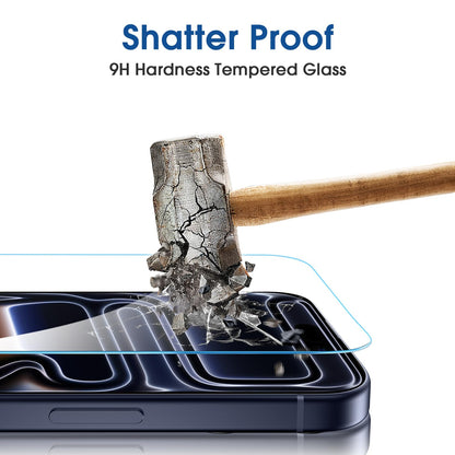 amFilm Easiest Installation OneTouch for iPhone 15 Pro Max Screen Protector [6.7 Inch] Tempered Glass + Camera Lens Protector, Auto-Alignment Tech, Bubble Free, Case Friendly, Anti-Scratch [2+2 Pack]