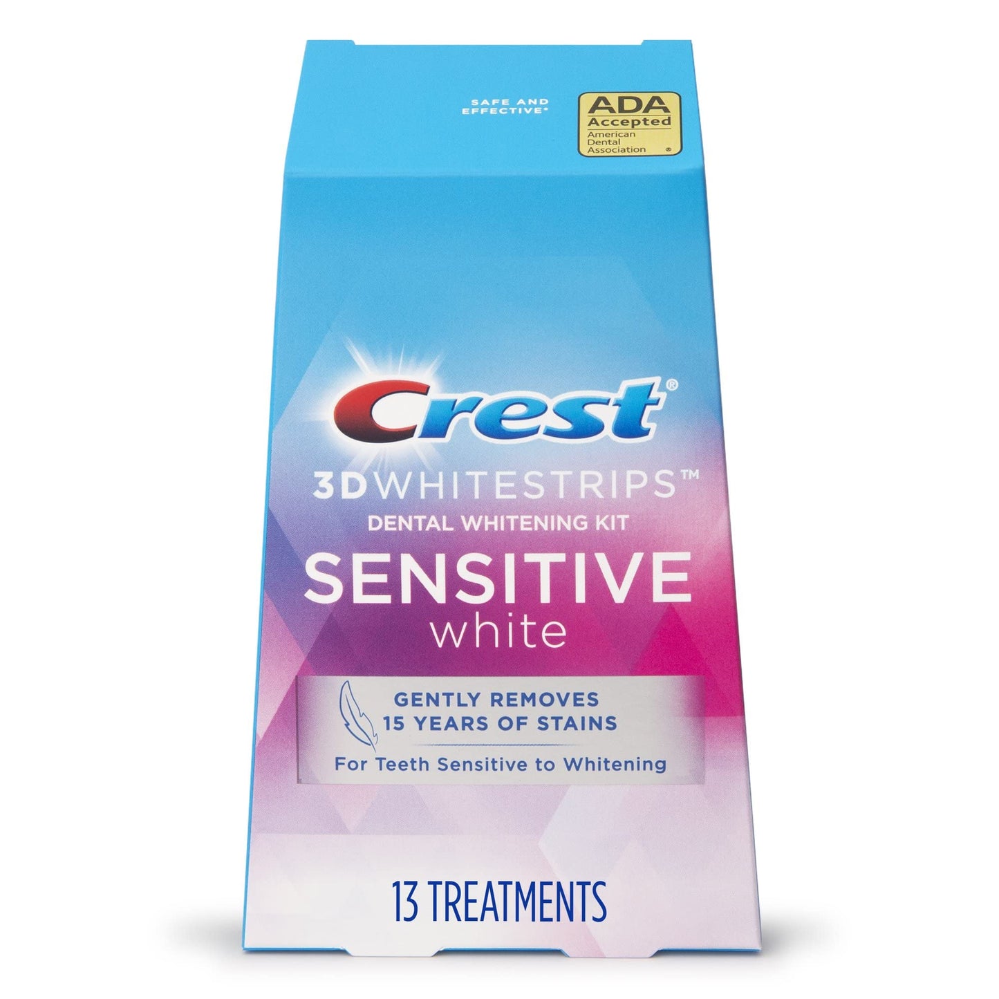 Crest 3D Whitestrips for Sensitive Teeth, Teeth Whitening Strip Kit, 26 Strips (13 Count Pack), Pack of 1