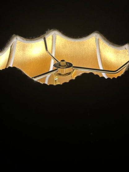 Generic Tristan Home Premium Classic Victorian Style Bell Shape Scallop Large Velvet Lamp Shade with Tassels and Fringe (Midnight Black)