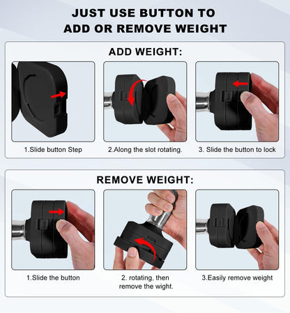 15LB 20LB 40LB 50LB Adjustable Dumbbell Set Free Weights Dumbbells Set for Women Men Hand Weights Sets Adjust Dumbbell Weight Sets for Home Gym Exercise Workout Strength Training Equipments
