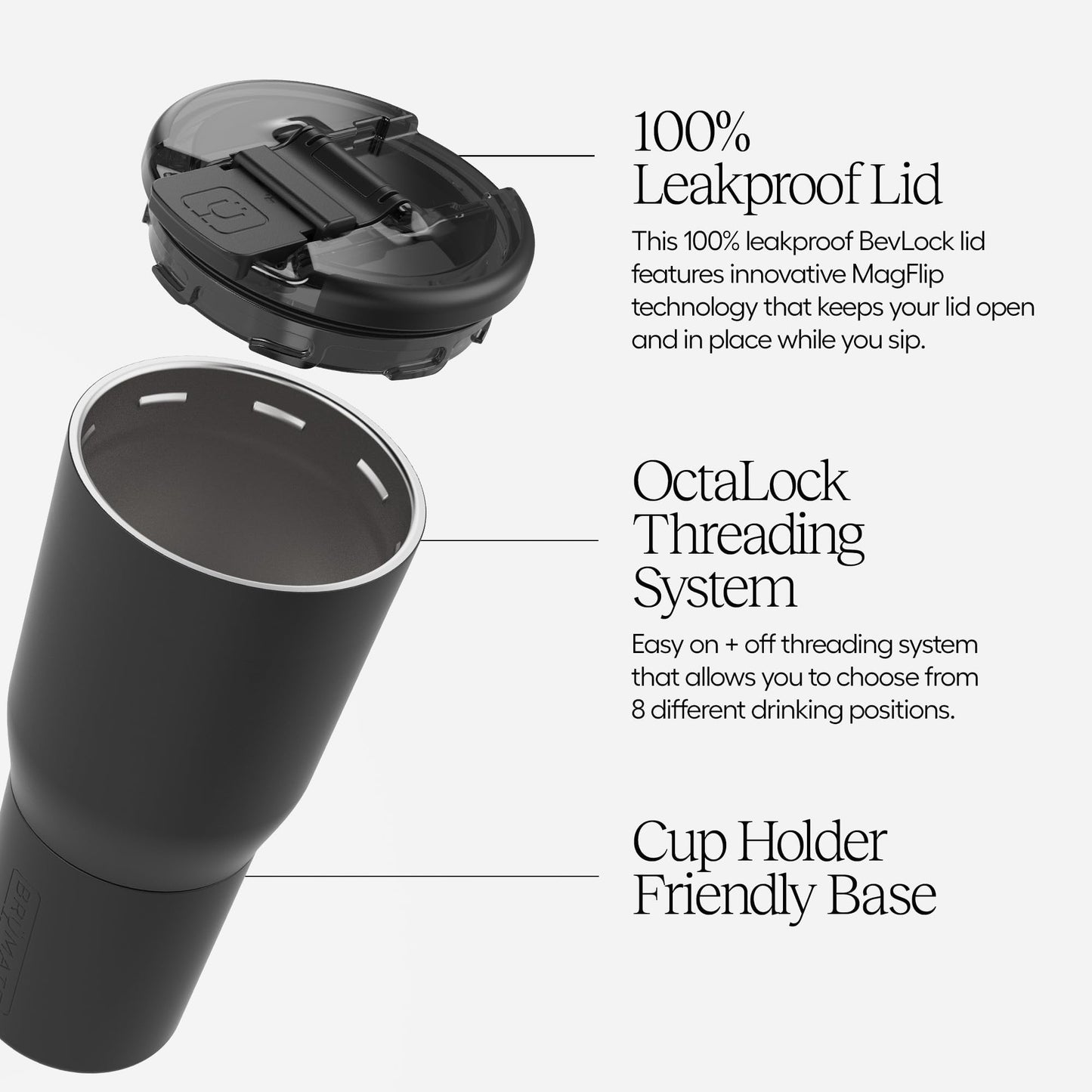 BrüMate Nav 25oz 100% Leak Proof Insulated Travel Tumbler with Magnetic BevLock™ Lid - Double Wall Cup-Holder Friendly Stainless Steel Mug (Zebra)