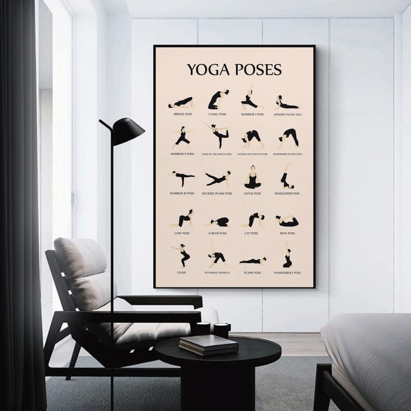 CYPGTBCK Yoga Poster for Beginners Home Gym Workout Poster Decorative Painting Canvas Wall Art Living Room Posters Bedroom Painting 12x18inch(30x45cm)