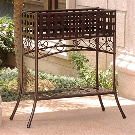 Maykoosh Iron Plant Stand Rectangular - Durable Garden Decor - Elegant Design - 31.5 x 31.5 Inch