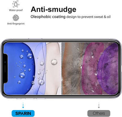 SPARIN Screen Protector Compatible with iPhone 11 / XR 6.1 inch, 4 Pack HD Clear 9H Tempered Glass Anti-Scratch and Case Friendly