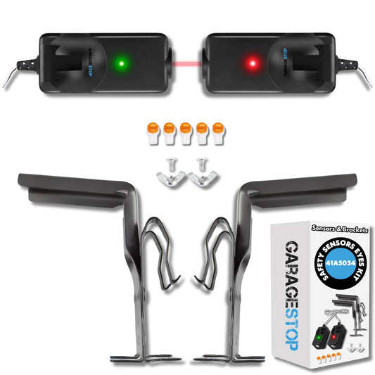 41A5034 Safety Sensors Eyes & Brackets Kit, Compatible with Craftsman Liftmaster Sears Chamberlain Garage Door Openers After 1997, Garage Door Sensor Replacement Kit
