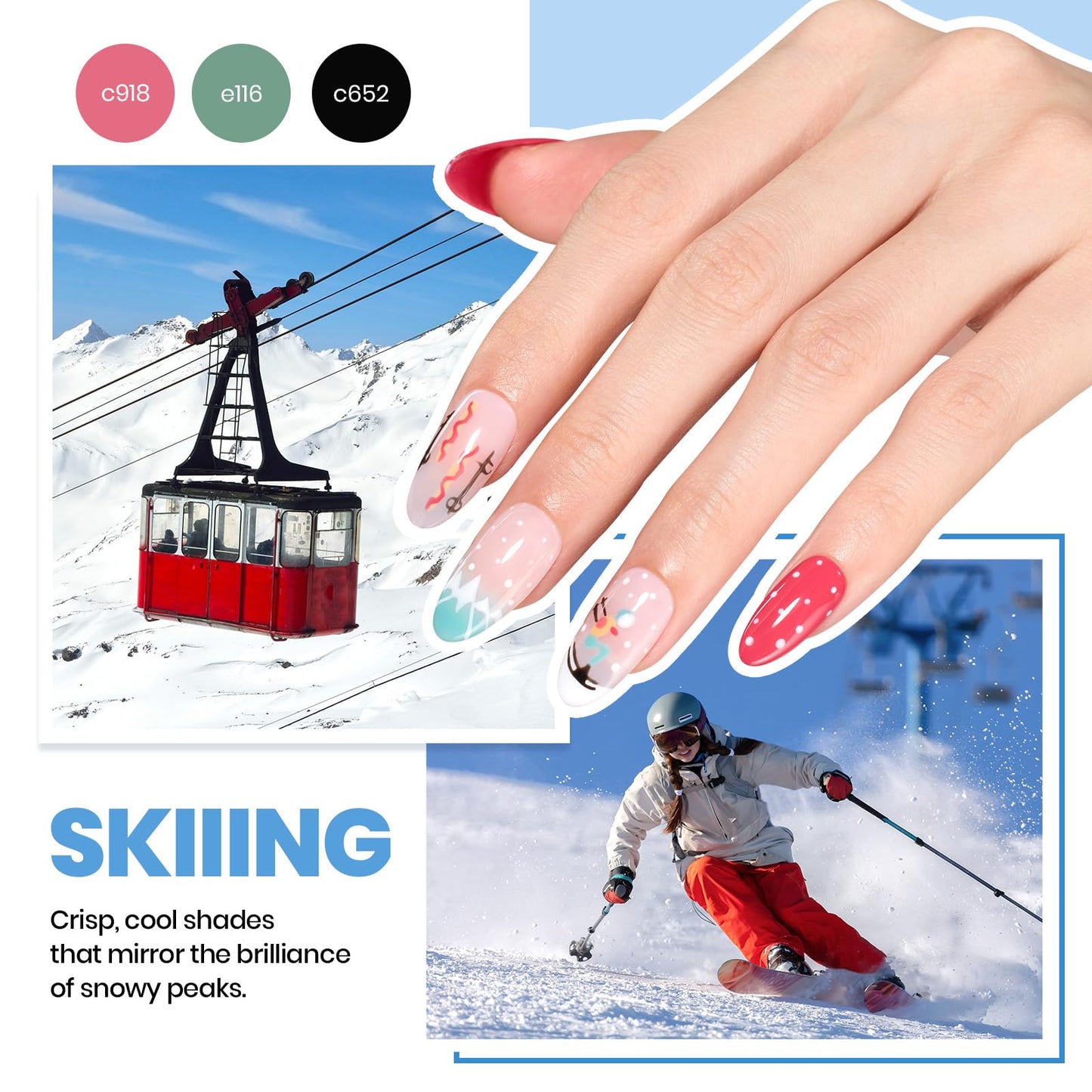 Beetles Gel Nail Polish Kit with U V Light - 80Pcs Fall Nail Fest Color Enchantment 55 Colors Gel Polish Starter Kit with Base Top Coat DIY Nails Stickers Manicure Tools Gift for Women Teens Girls