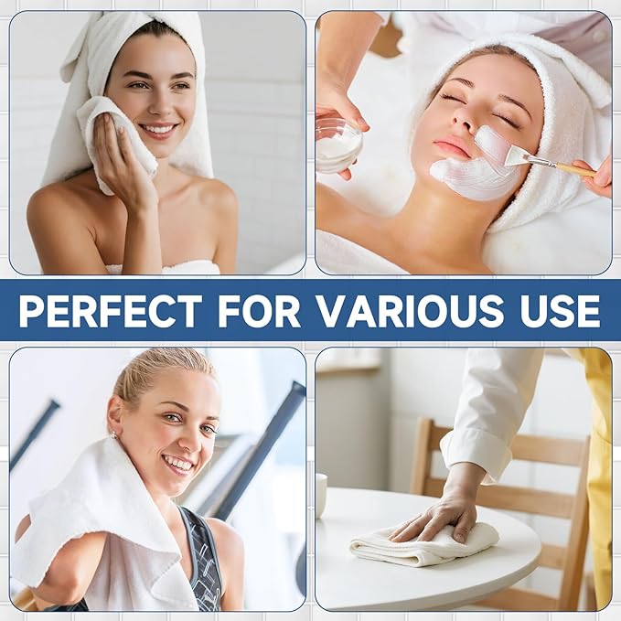 Coral Velvet Washcloths Bulk -100 Pack, Highly Absorbent and Soft White Face