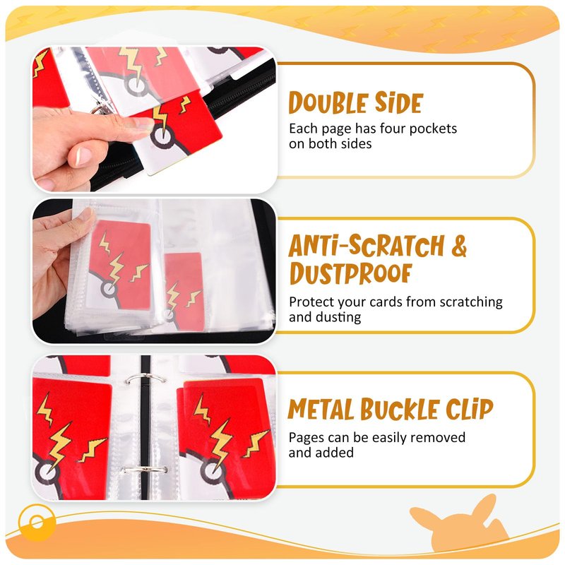GOROMA Card Binder 9-Pockets, 900 Pockets Card Holder with 50 Removable Sleeves, Trading Card Collector Zipper Album Holder, Dark Red