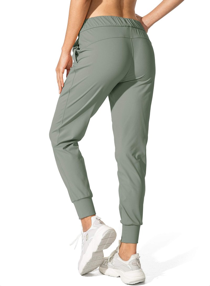 SANTINY Women's Joggers Pants Pockets Drawstring Running Sweatpants for Women Lounge Workout Jogging(Grey Sage_S)