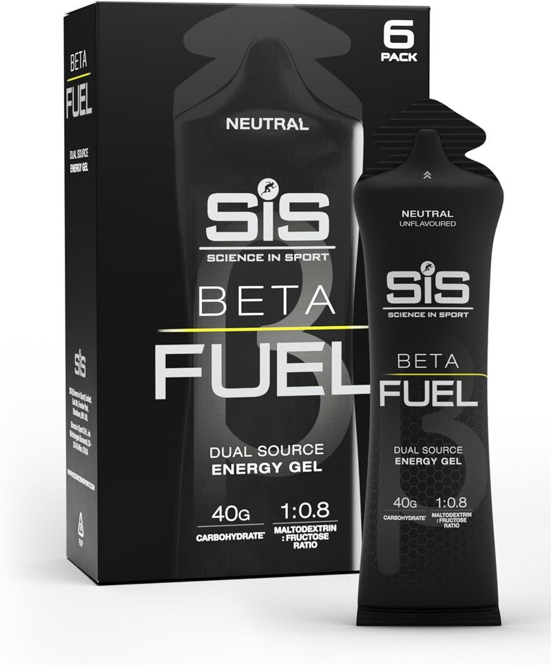 BETA Fuel Gel - Isotonic Dual-Source Energy Gel for Fast Absorption | 6-Pack, Neutral Flavor