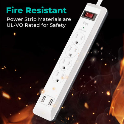 4-Outlet Surge Protector Power Strip (2 Pack)