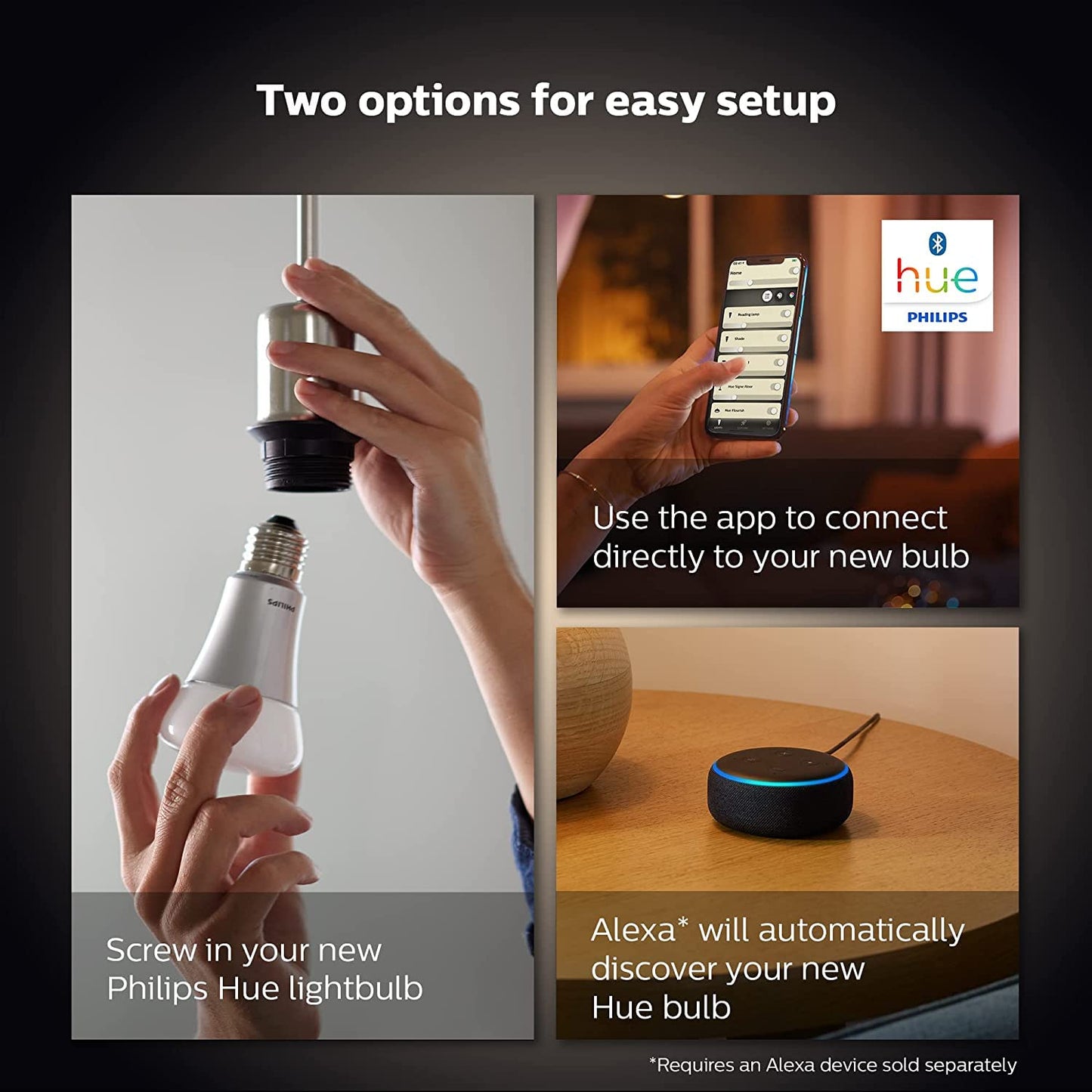 Philips Hue White Smart Light Bulb Twin Pack LED [B22 Bayonet Cap] - 1100 Lumens (75W Equivalent). Works with Alexa, Google Assistant and Apple Homekit. for Home Indoor Lighting, Livingroom, Bedroom.