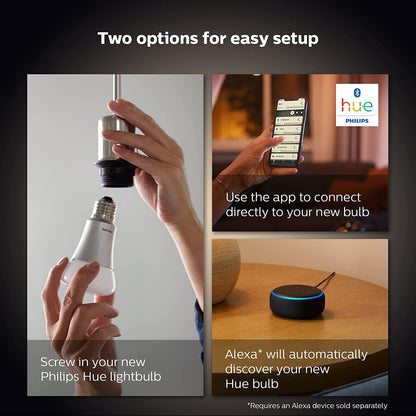 Philips Hue White Smart Light Bulb Twin Pack LED [B22 Bayonet Cap] - 1100 Lumens (75W Equivalent). Works with Alexa, Google Assistant and Apple Homekit. for Home Indoor Lighting, Livingroom, Bedroom.