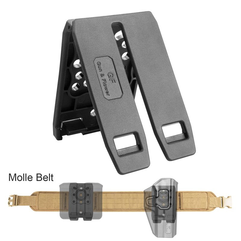 GUN & FLOWER MOLLE Adapter, Polymer Modular Attachment for Gun Holsters/Magazine Pouches. Fits Molle Belt/Molle Vest. 1-Pack 2-Pack 4-Pack
