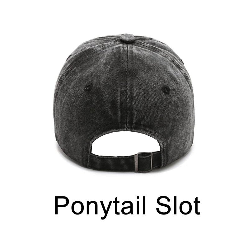 NPJY Baseball Cap Golf Dad Hat Adjustable Original Classic Low Profile Cotton Hat Vintage Washed Distressed Trucker Cap Black(Washed)