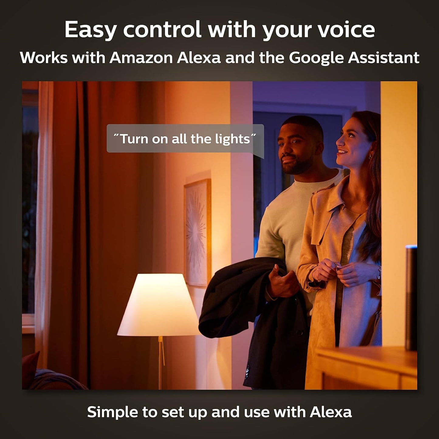 Philips Hue Smart 75W A19 LED Bulb - Soft Warm White Light - 2 Pack - 1100LM - E26 - Indoor - Control with Hue App - Works with Alexa, Google Assistant and Apple Homekit