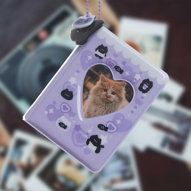 2 Pieces Photocard Binder Album, Mini Photo Album Kpop, 3 Inch Kpop Love Heart Hollow Photocard Binder, Mini Photo Card Book Holder for Collecting With Pendant DIY Keychian 40 Pockets