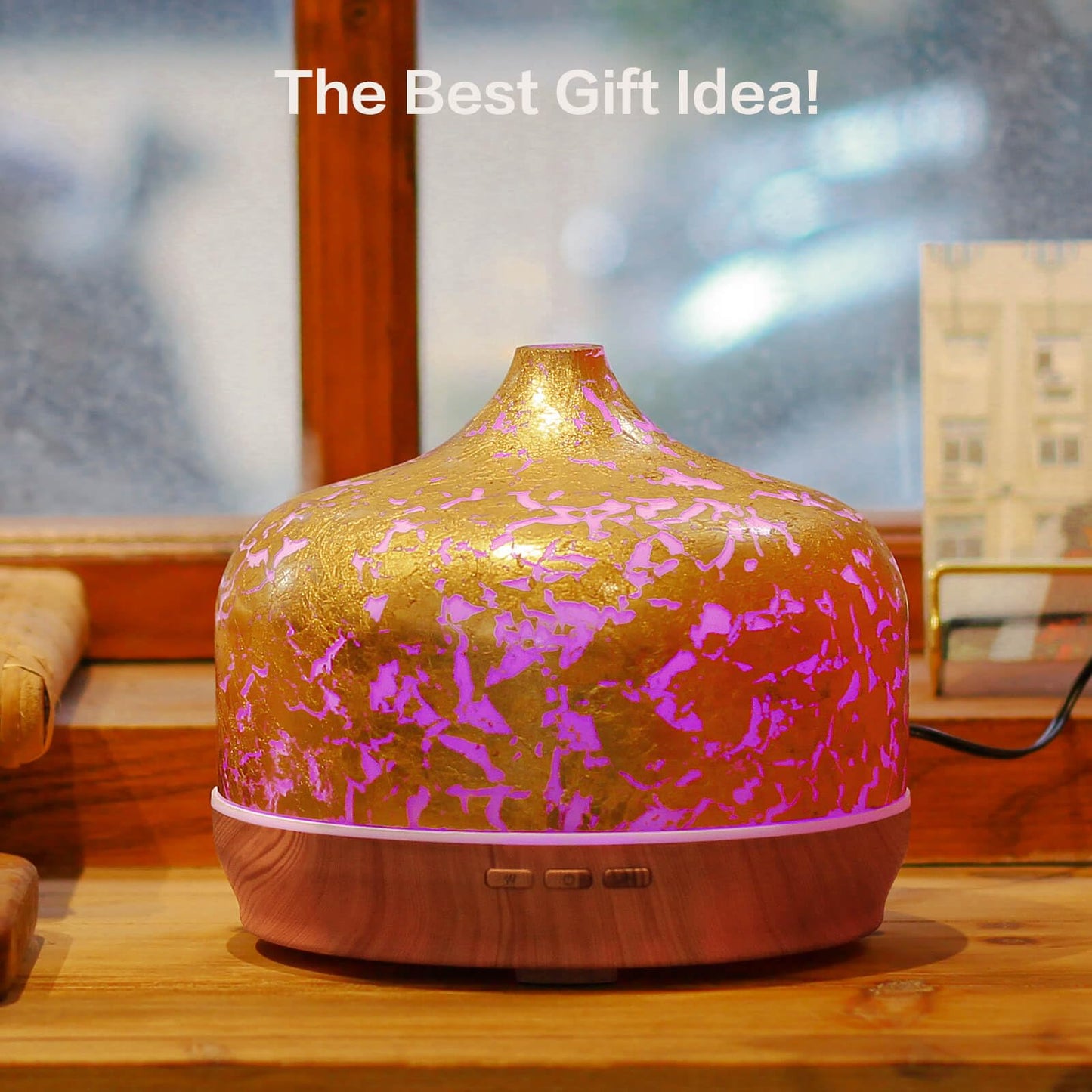 Porseme 500ml Essential Oil Diffuser, Aroma Ultrasonic Humidifier with Remote Control, BPA Free, Auto Shut-Off, Timer Setting for Large Room Sleeping Yoga