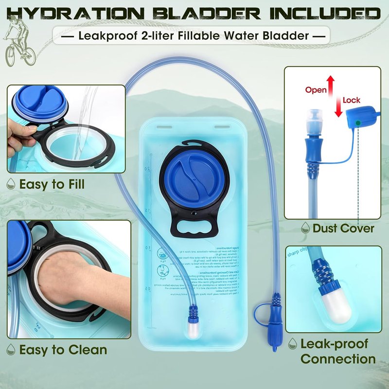 Hydration Backpack - 18L Lightweight Insulated Water Bladder Pack for Hiking, Running & Cycling