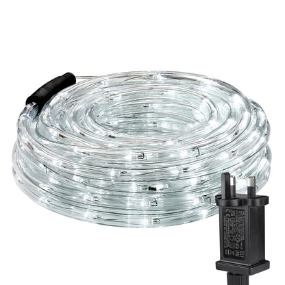 Lepro Outdoor Rope Lights Mains Powered, Connectable, 10m/33ft 240 LED Outdoor Garden Lights Plug in, Bright Cool White, Waterproof 10mm Thick Rope Lighting for Garden, Patio, Tree, Pathway, Christmas