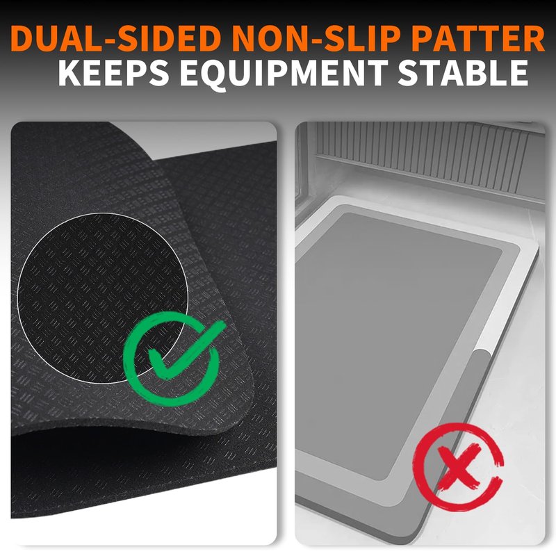 Stepwaver 2 Pack Double Non-Slip Workout Mat for Ellipse Leg Exerciser, 23.6" × 11.8" 0.2" Thick Ellipse Machine Mat, Exercise Mats for Under Desk Ellipticals
