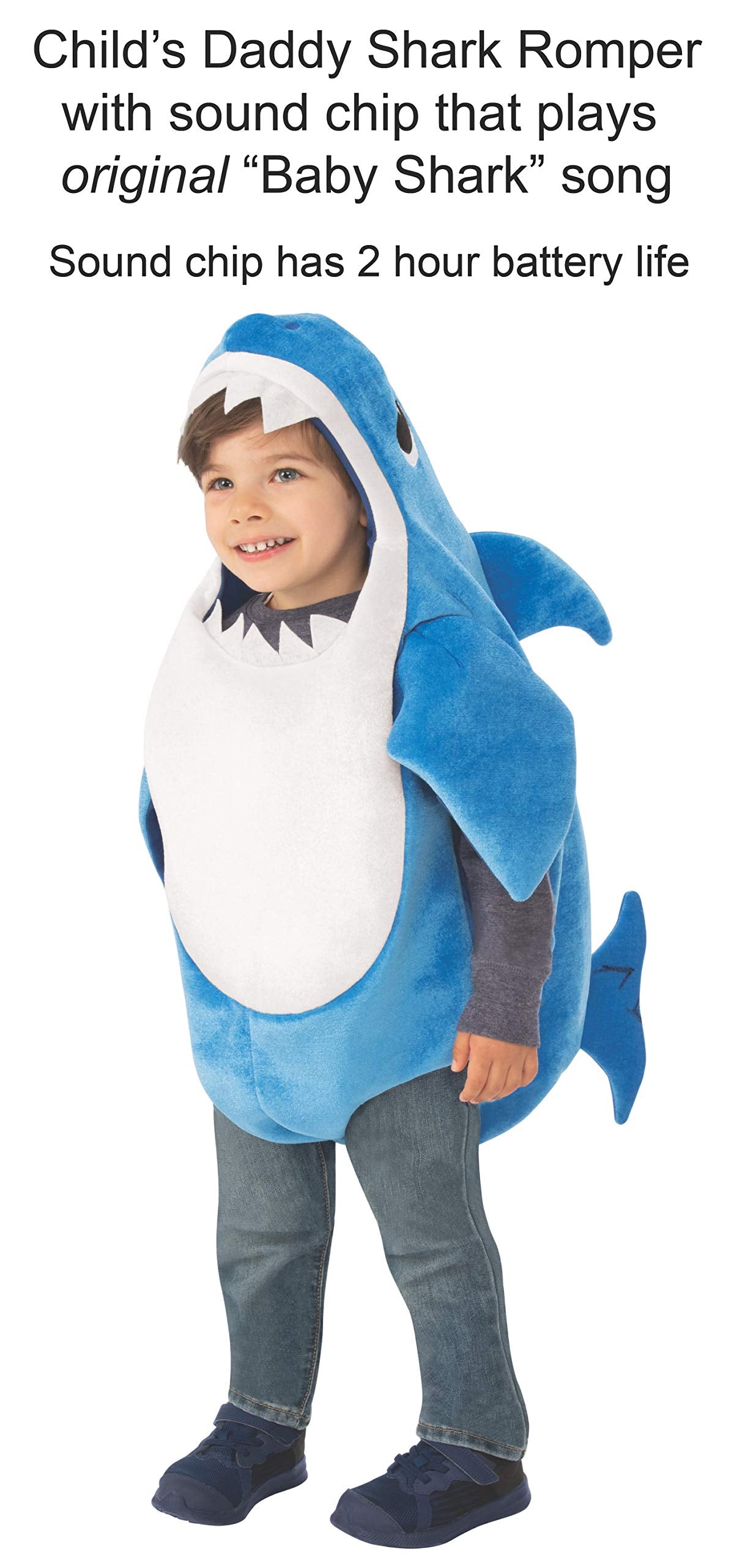 Rubies Baby Shark: Daddy Shark Costume with Sound Chip for Kids, Boy's Small