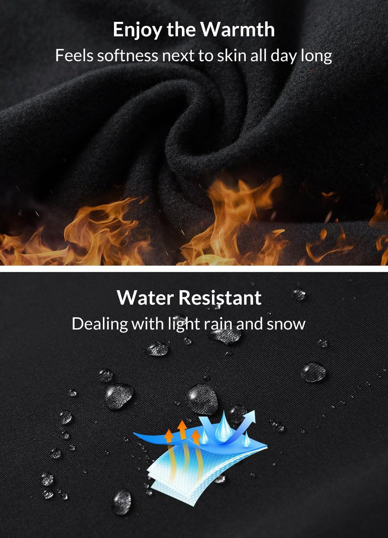 baleaf Women's Fleece Lined Pants Water Resistant Winter Thermal Warm High Waisted Joggers Sweatpants Hiking Running Leggings Black M