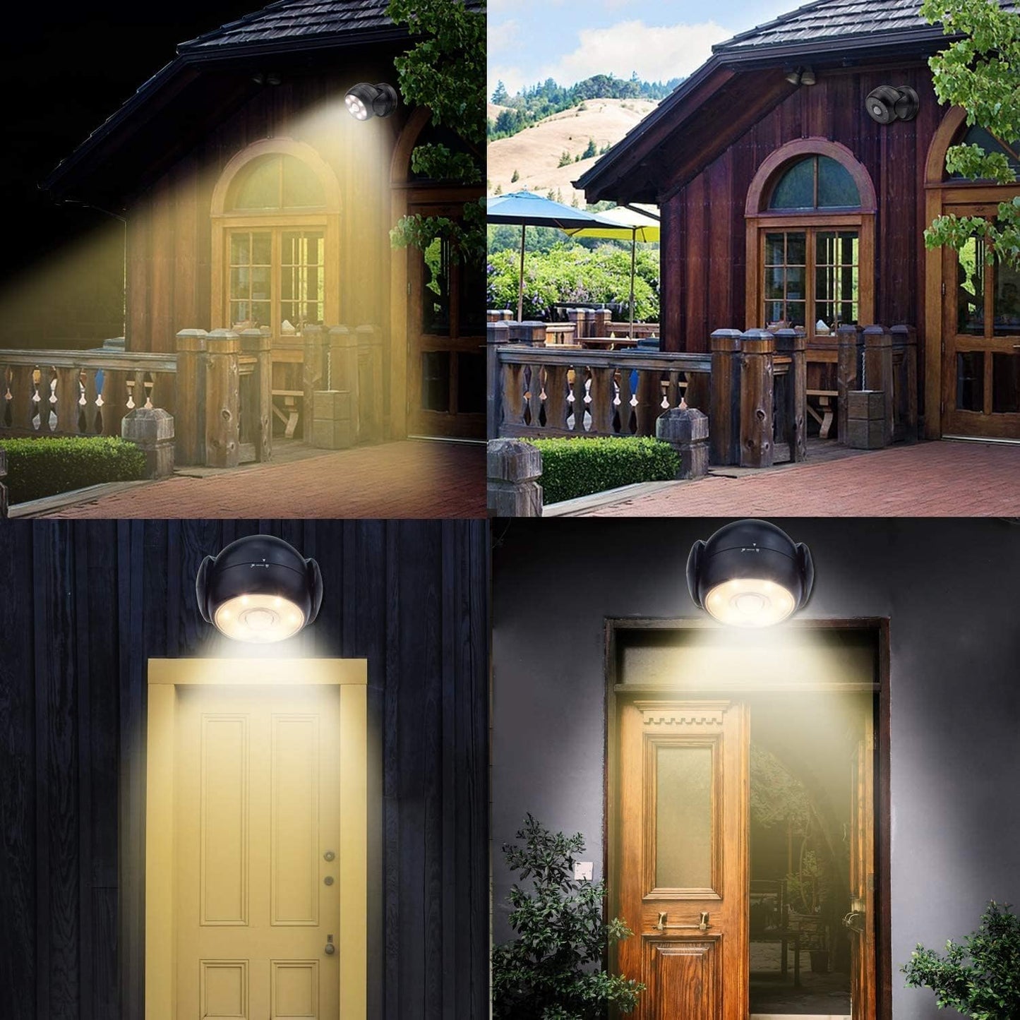 BIGLIGHT Wireless Motion Sensor Floodlight - Outdoor Spotlight, 200 Lumens, Waterproof, Rotatable Wall Light for Driveway, Hallway