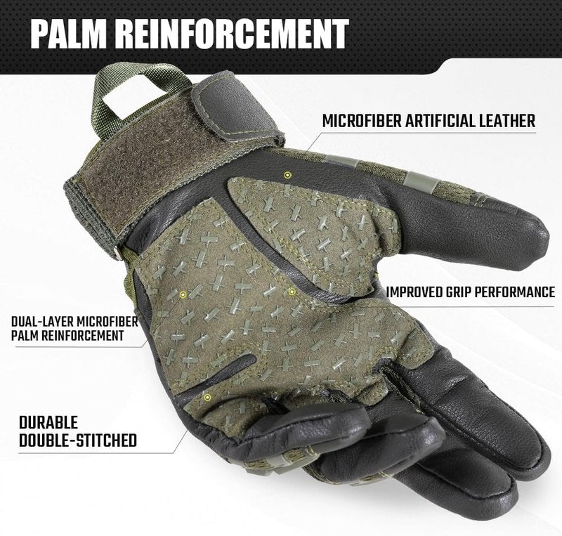 Tactical Gloves for Men - WTACTFUL Rubber Guard Touchscreen | Airsoft, Motorcycle, Hunting