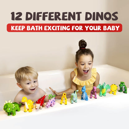 Hely Cancy Dinosaur Bath Toys - No Hole Bath Toys for Kids,Baby Bath Toys for Shower Water Pool Toys
