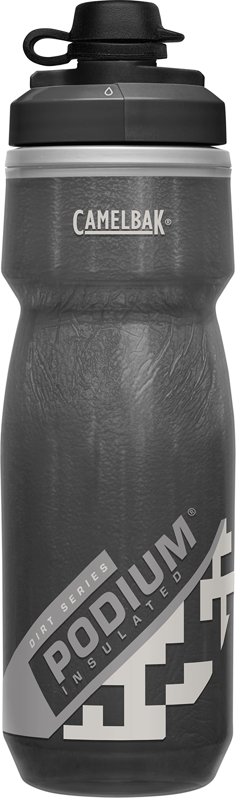 CamelBak Podium Dirt Series Chill Insulated Mountain Bike Squeeze Water Bottle Black, 21oz