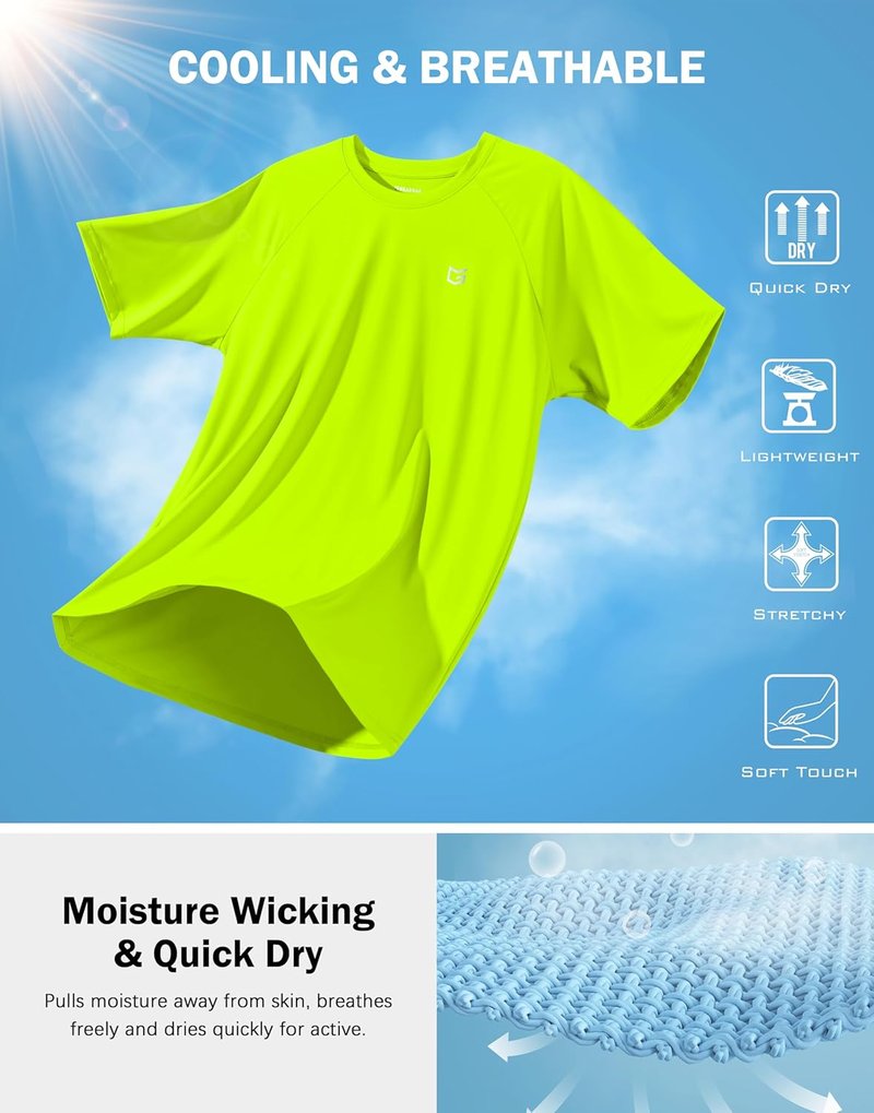 G Gradual Men's Athletic Workout T-Shirts - Moisture-Wicking Short Sleeve Performance Tee for Gym & Tennis