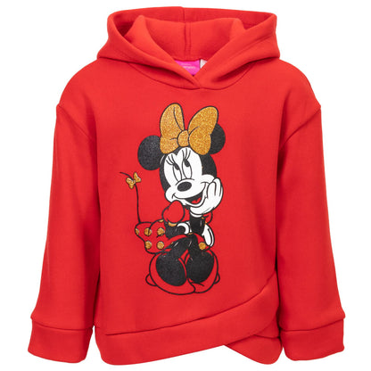 Disney Minnie Mouse Big Girls Fleece Hoodie and Leggings Outfit Set Red 14-16