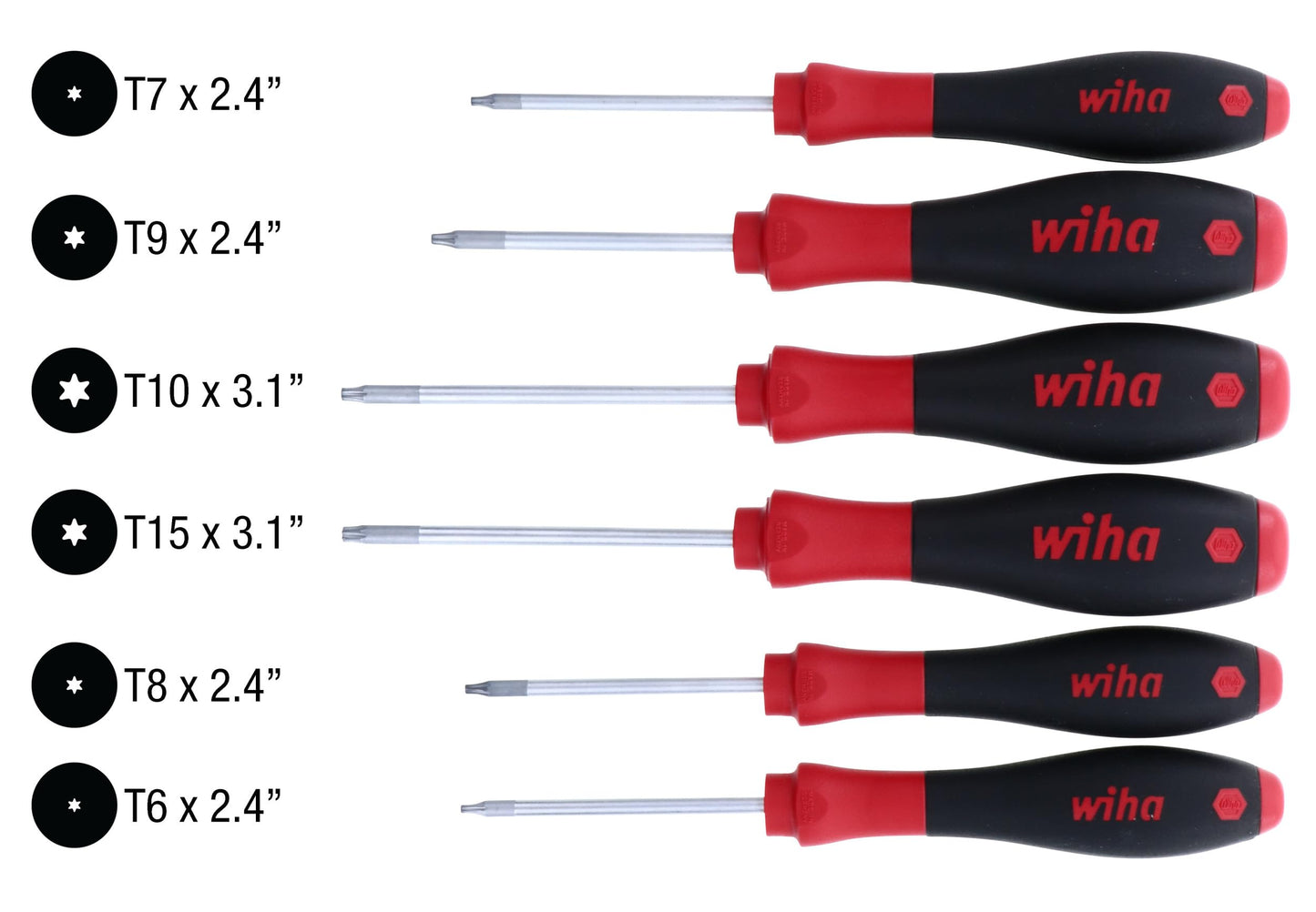 Wiha 36291 Screwdriver Set, Torx, 6 Piece